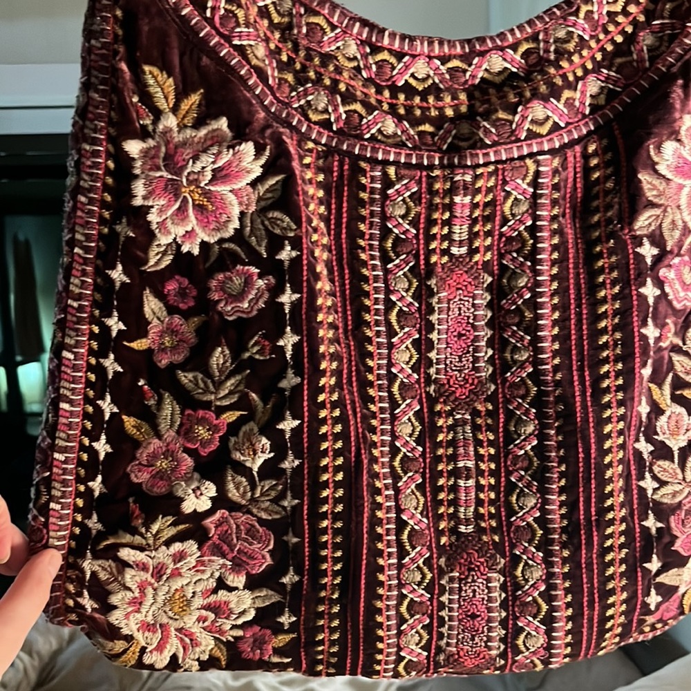 Johnny was bag velvet paisley
